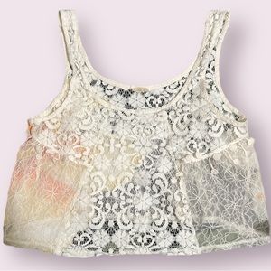Hollister Lace Cropped Beach Cover Up